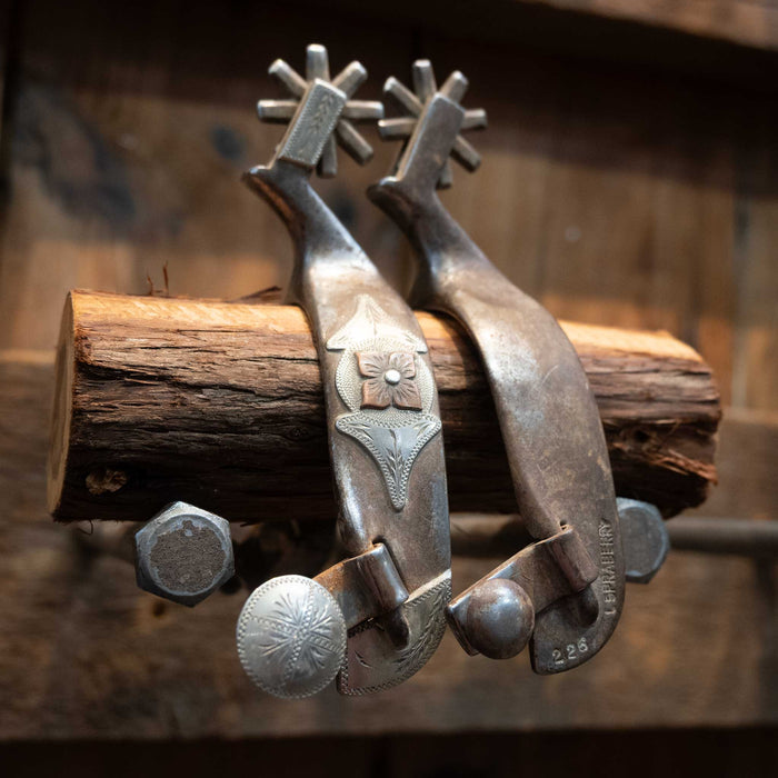 L. Spraberry Silver & Copper Mounted 8pt. Spurs