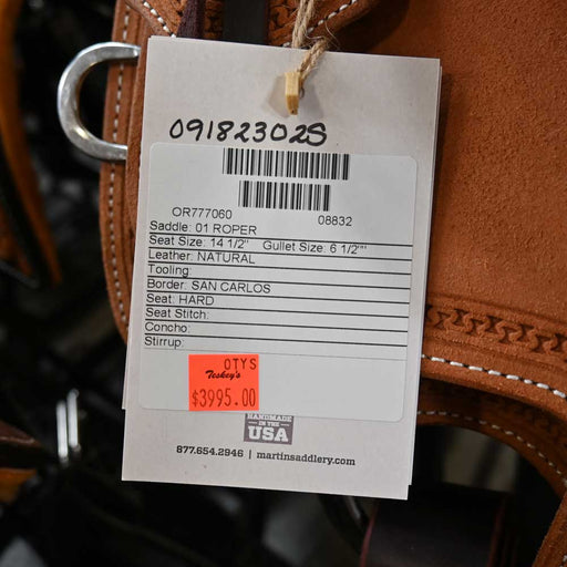 14.5" MARTIN ROPING SADDLE Saddles - New Martin Saddlery