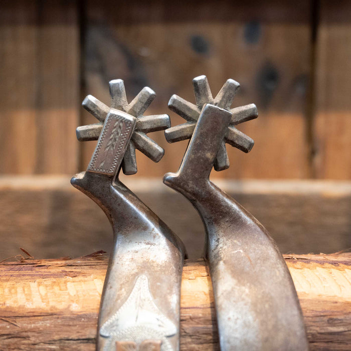 L. Spraberry Silver & Copper Mounted 8pt. Spurs