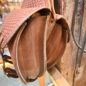 Tooled Leather Saddle Bags _CA1103 Collectibles Teskey's