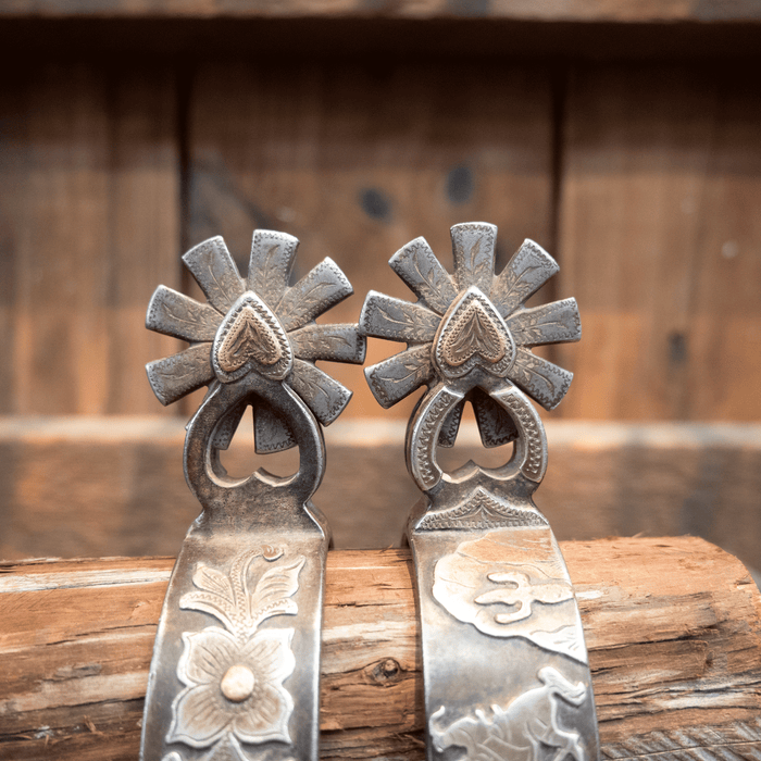 Marion Silver Mounted 9pt. Spurs