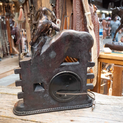 Amazing Antique Copper Cowboy Clock Clock Collectibles Teskey's