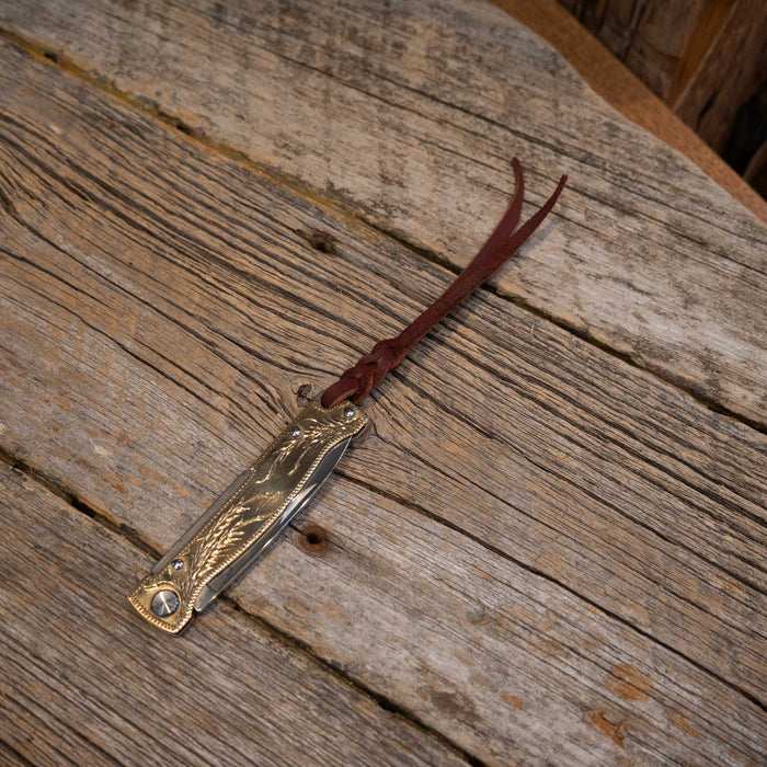 Kamphaus Brass Engraved Pocket Knife Knives Kamphaus