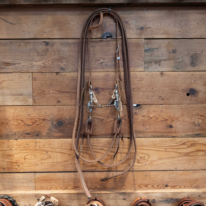 Cow Horse Supply Twisted Wire Snaffle Bridle Rig w/ Single Ear Headstall
