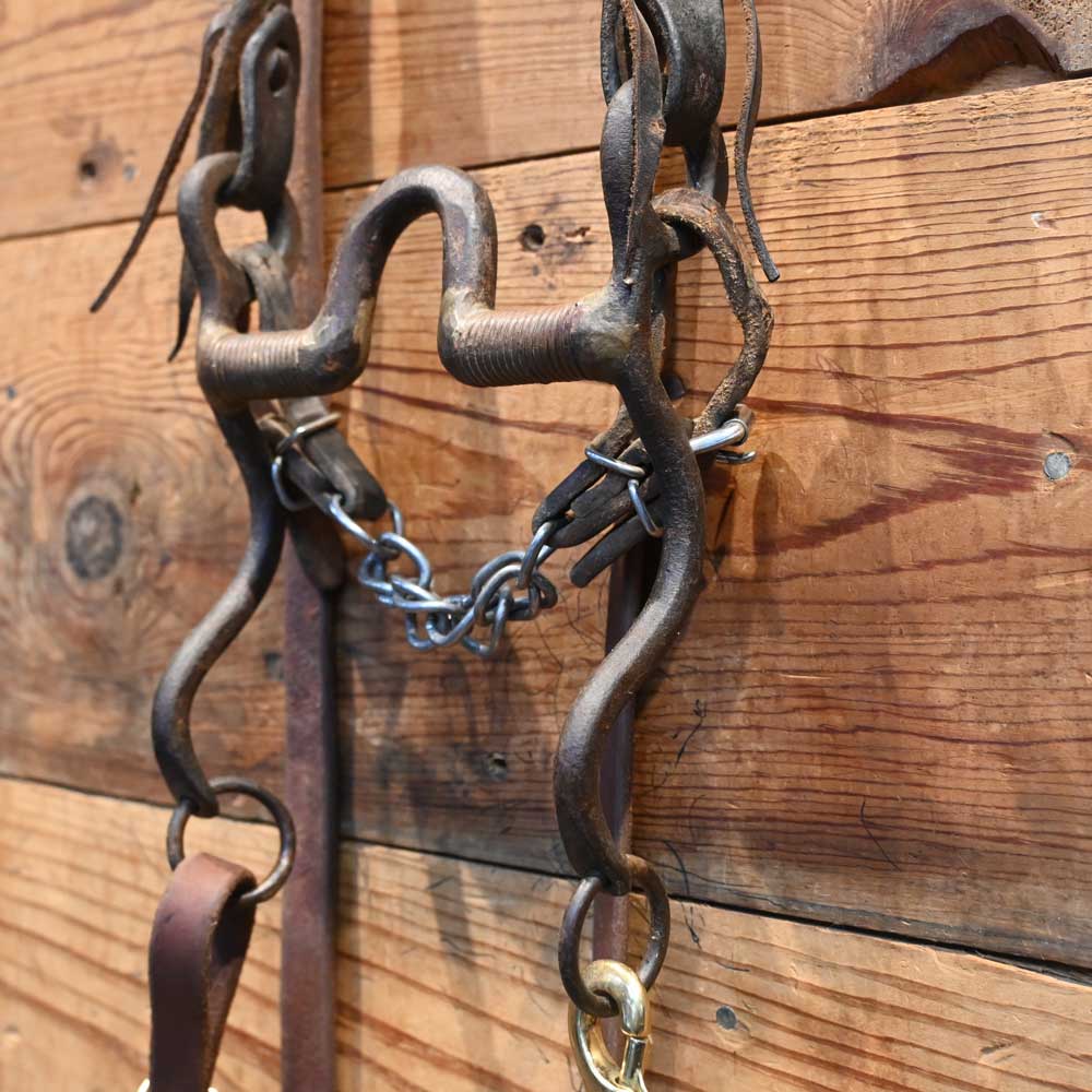 Dutton Solid Port Bit with Copper Wrapped Bars Bridle Rig Tack - Rigs Dutton