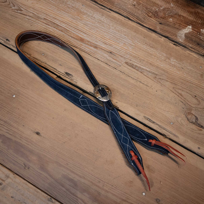 Navy Blue Roughout 3/4" Split Ear Headstall