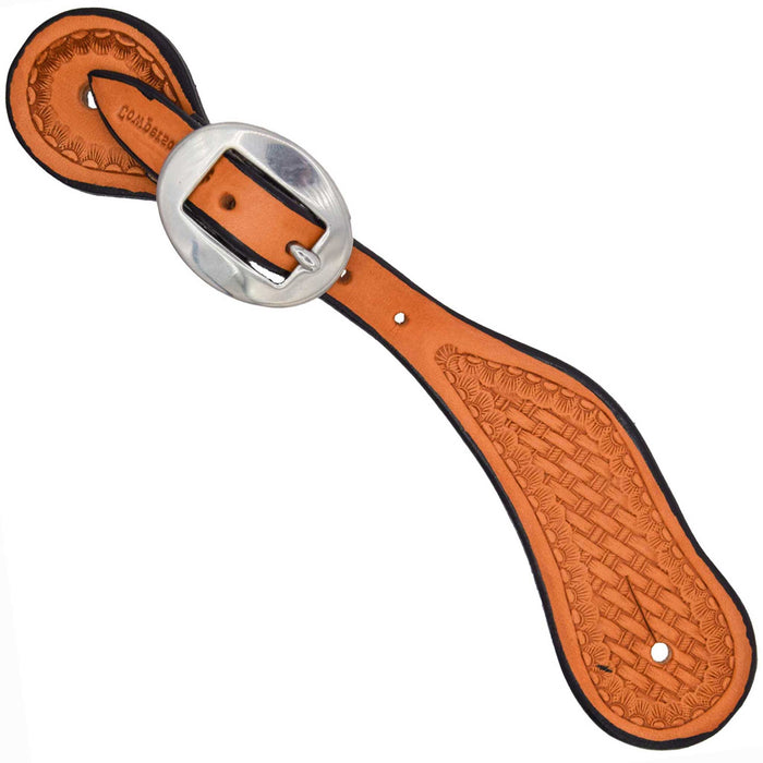 Cowperson Tack Youth Basket Stamped Spur Straps Tack - Spur Straps Cowperson Tack Light Oil