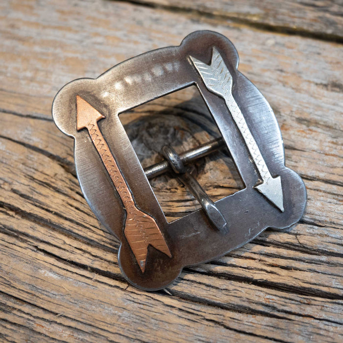 T. Hartman Silver & Copper Mounted Arrows Belt Buckle