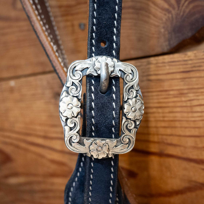 Navy Blue 3/4" Split Ear Headstall