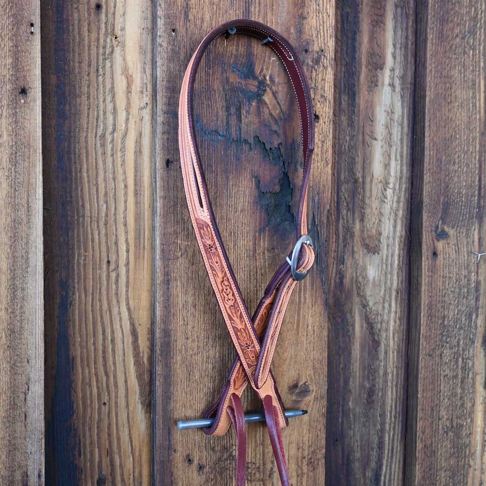 Handmade Ross Bullinger 5/8" Tooled Split Ear Headstall AAHS069 Tack - Headstalls Ross Bullinger