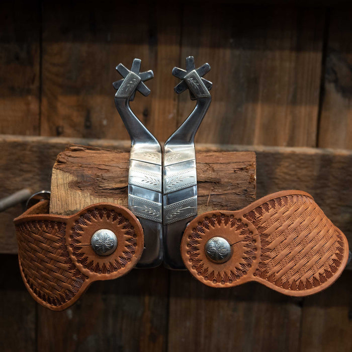 JD MOSS Silver Mounted Bars Spurs #317