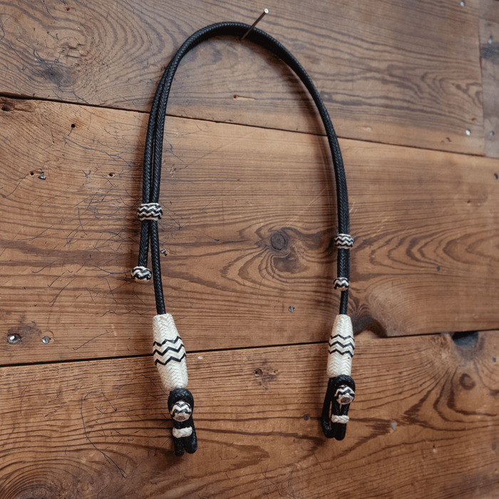 Braided Leather Bosal Hanger with Rawhide Accents