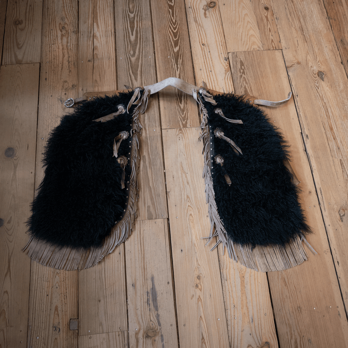 Kid's Black Woolies Batwings with Tassels