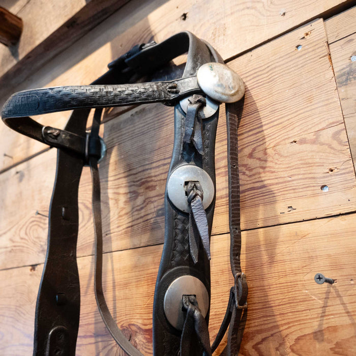 HP Shipley Kansas City Ol' West Silver Nickel Conchos Bridle Set Tack - Rigs HP Shiply Kansas City