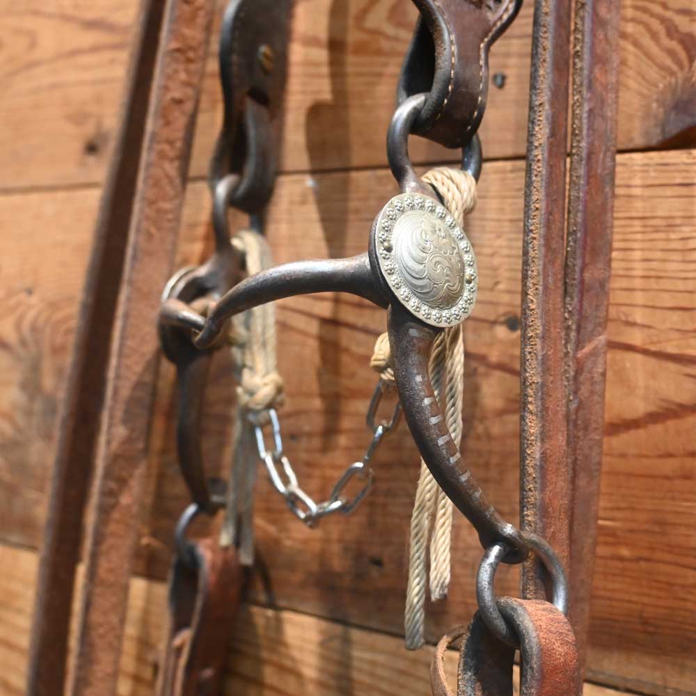 Bridle Rig - Fancy! Shopmade Snaffle with Silver Inlay -Concho Bit RIG879 Tack - Rigs MISC