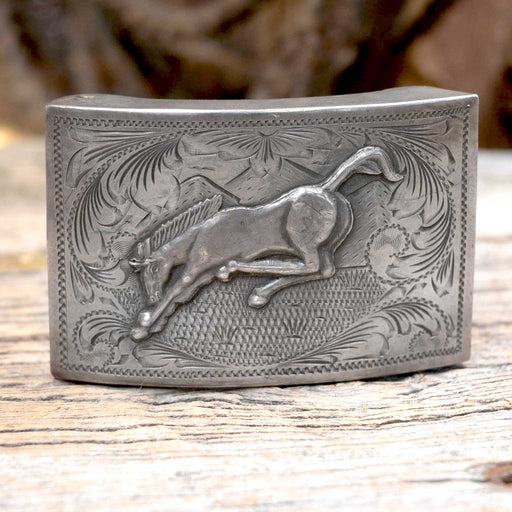 Vintage Silver Bucking Horse Belt Buckle ACCESSORIES - Additional Accessories - Buckles MISC