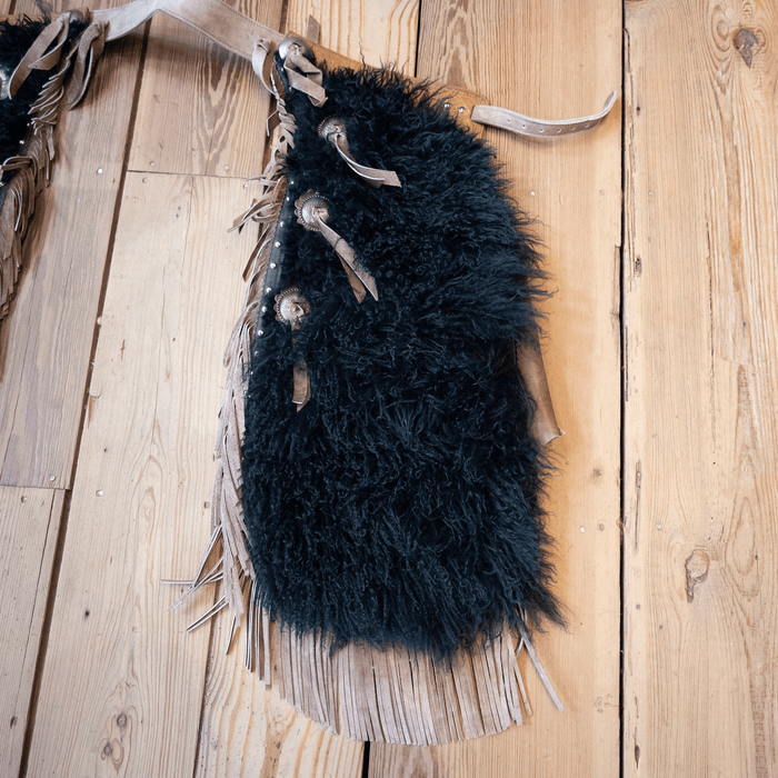 Kid's Black Woolies Batwings with Tassels
