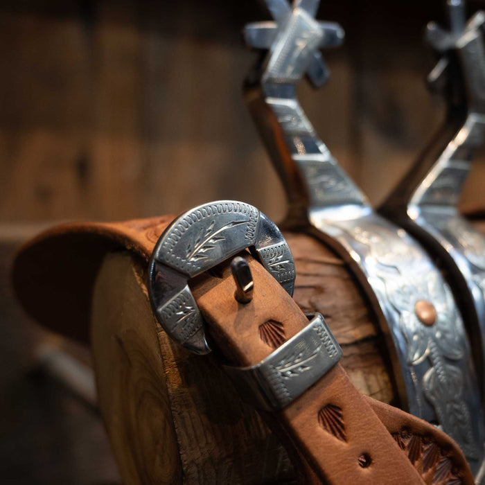 JD MOSS Silver Mounted Bars Spurs #317