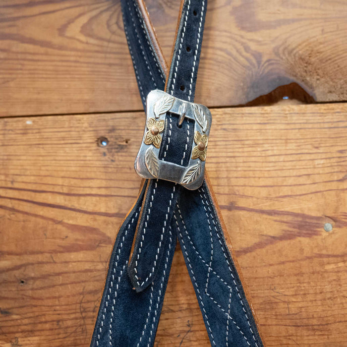 Navy Blue 3/4" Split Ear Headstall