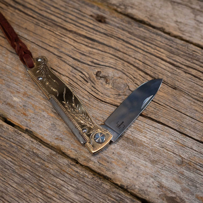 Kamphaus Brass Engraved Pocket Knife Knives Kamphaus