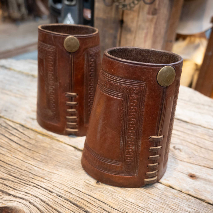 1920's Tooled Leather Cowboy Cuffs