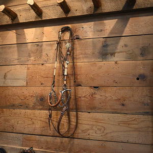 Bridle Rig - Dale Chavez Headstall with Silver Accents - Headstall Buckles - RIG424 Tack - Rigs Cowperson Tack   