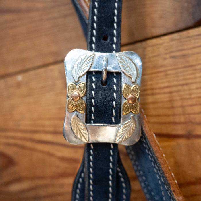 Navy Blue 3/4" Split Ear Headstall