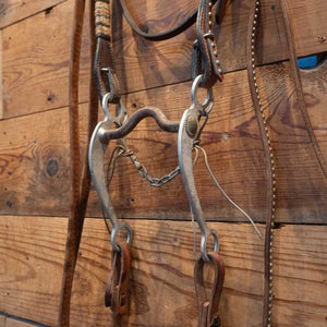 Low Port Stiff Bit with Rawhide and Dots Bridle Rig Sale Barn MISC