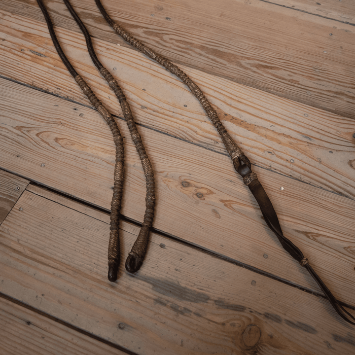 Vintage Braided Leather Romels with rawhide Accents