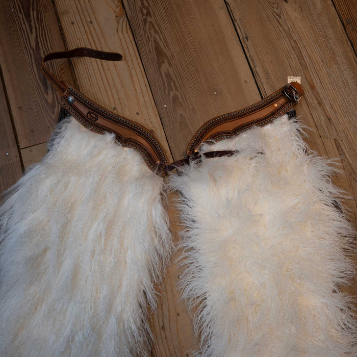Snow White Angora Wooley Shotgun Chaps