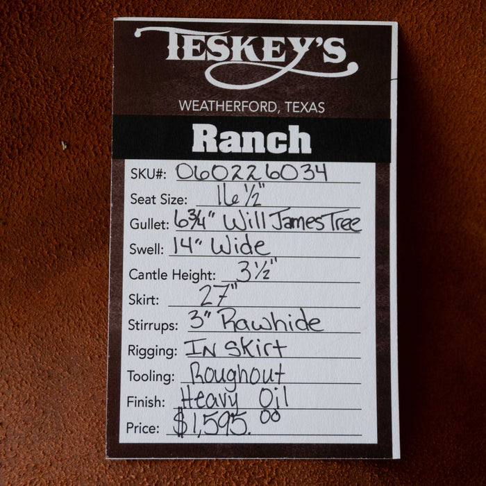 16.5" TESKEY'S STRIP DOWN RANCH SADDLE