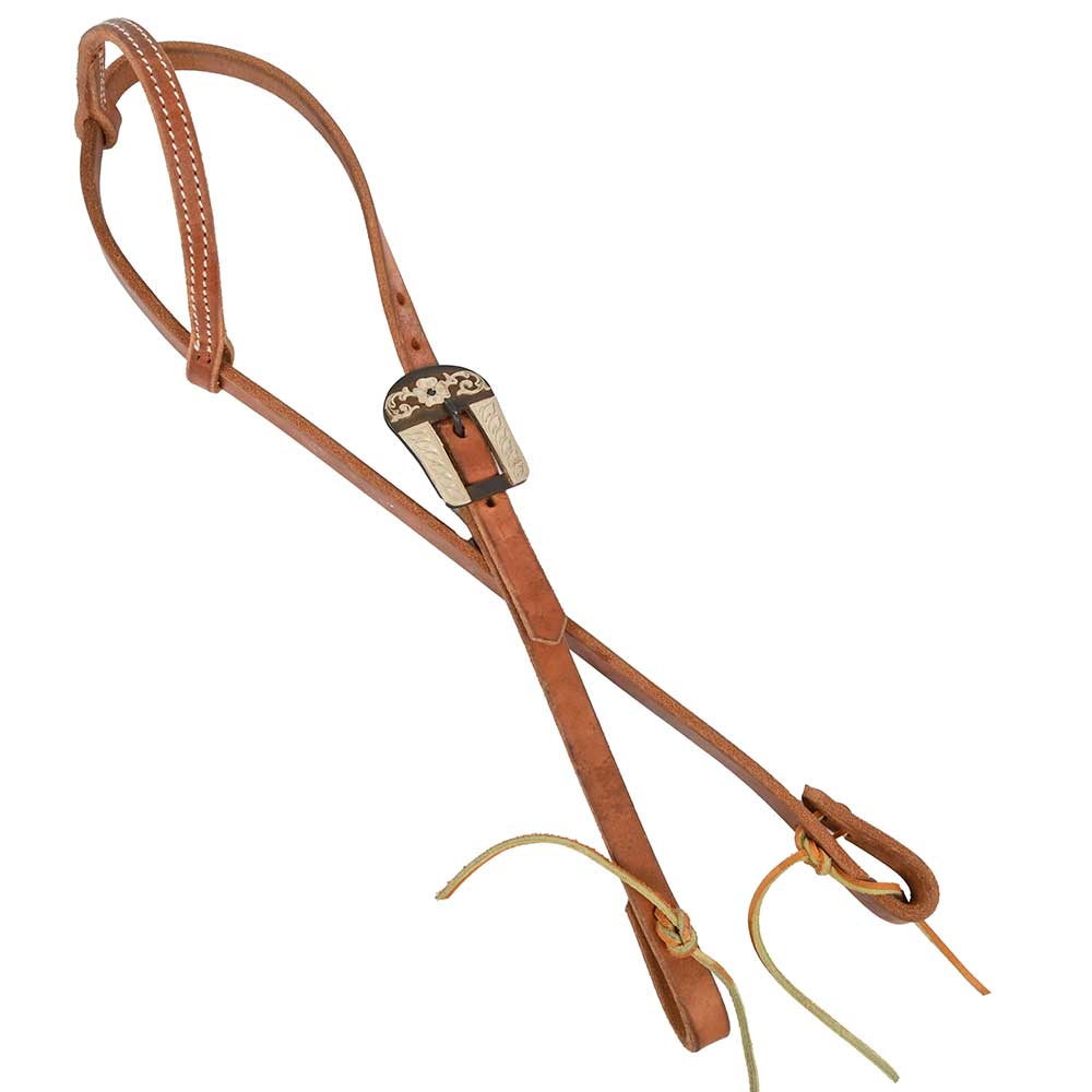 One Ear Headstall with Handmade Floral Buckle AAHS0041 Tack - Headstalls MISC   
