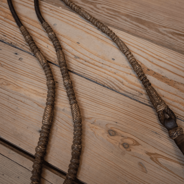 Vintage Braided Leather Romels with rawhide Accents