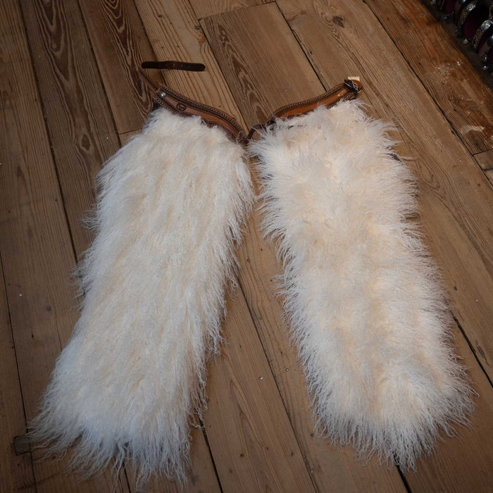 Snow White Angora Wooley Shotgun Chaps