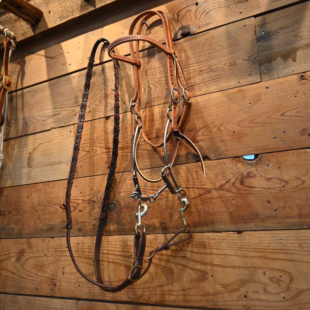 Barrel  Rig - CHS DL - Dogbone  Sliding Gag Bit -  RIG602 Tack - Rigs Cow Horse Supply   