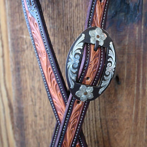 Ross Bullinger Tooled Headstall with a Headstall Buckle AAHS071 Tack - Headstalls Ross Bullinger   