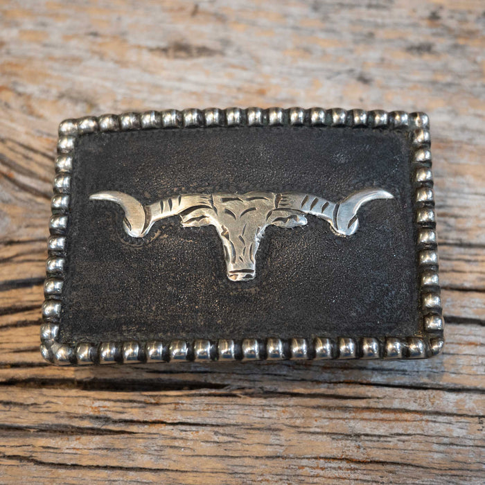 Will Daniel Silver Mounted Longhorn Belt Buckle