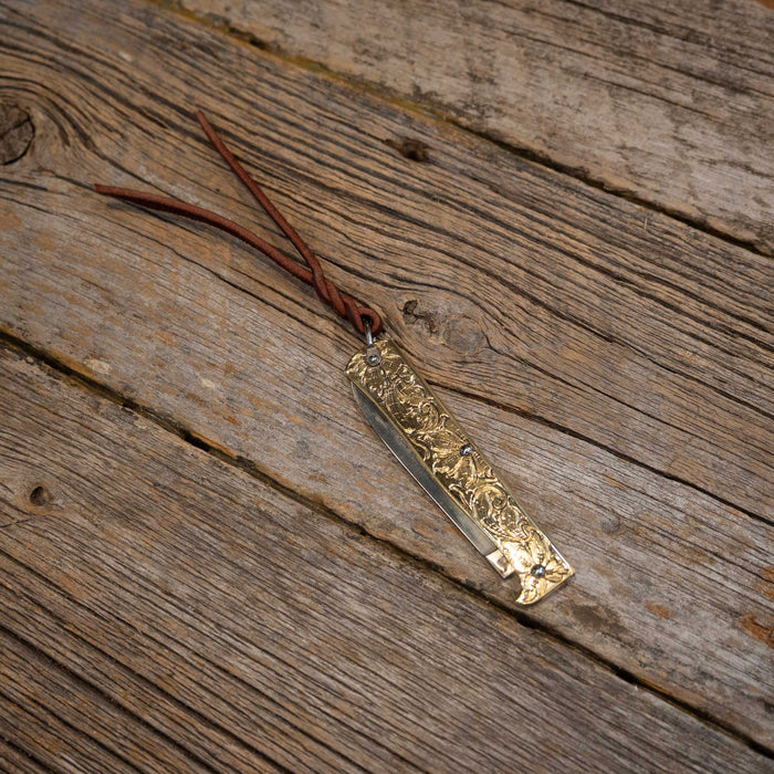 Kamphaus Brass Engraved Pocket Knife Knives Kamphaus
