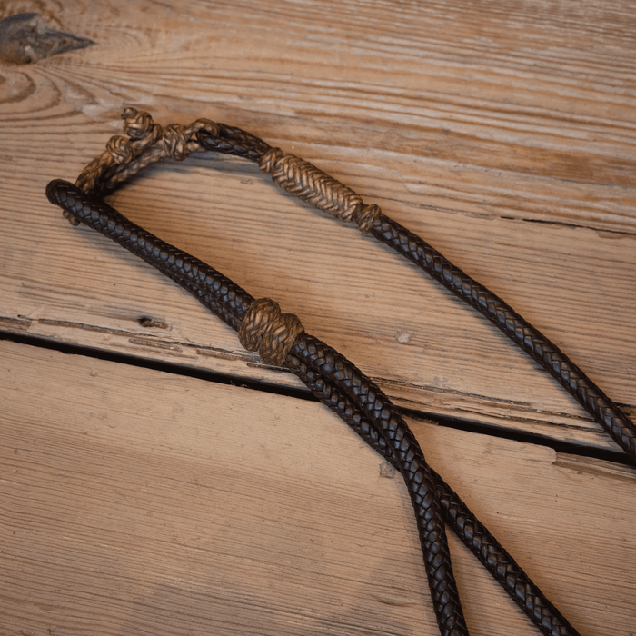 Vintage Braided Leather Romels with rawhide Accents