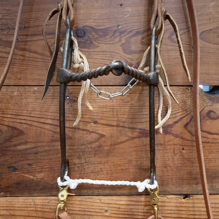Twisted Wire Snaffle Gag Bridle Rig w/ Single Ear Headstall