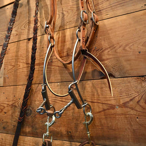 Barrel  Rig - CHS DL - Dogbone  Sliding Gag Bit -  RIG602 Tack - Rigs Cow Horse Supply   