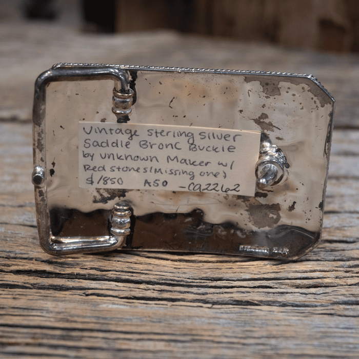 Vintage Sterling Silver Saddle Bronc Belt Buckle