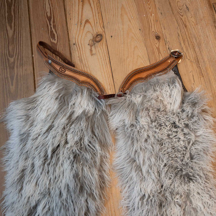 Silver Frost Angora Wolley Shotgun Chap