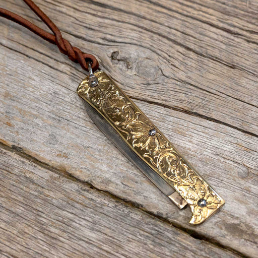 Kamphaus Brass Engraved Pocket Knife Knives Kamphaus