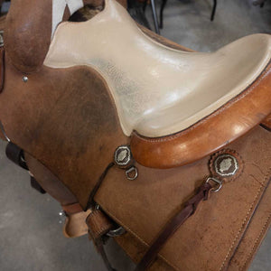15" USED BURNS RANCH CUTTING SADDLE Saddles Burns Saddlery   