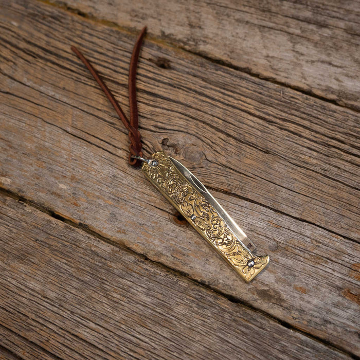 Kamphaus Brass Engraved Pocket Knife Knives Kamphaus