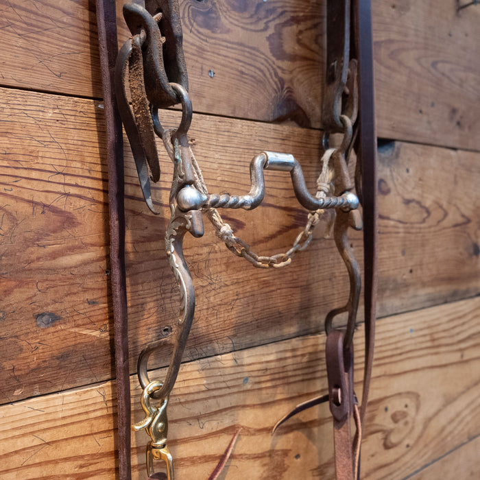 Kerry Kelley Silver Mounted Twisted Wire Hinge Port Bridle Rig