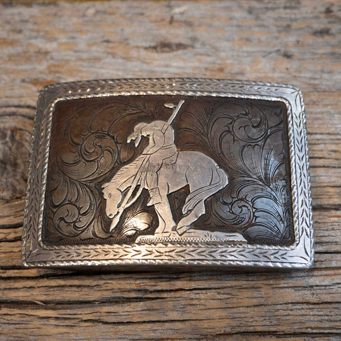 TOOLEY 508 Silver engraved Indian Belt Buckle