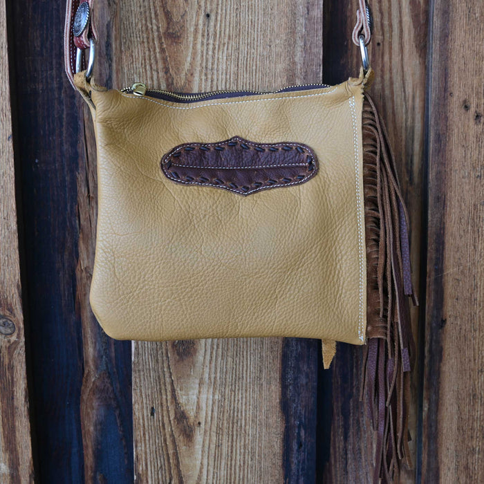 Handmade Smooth Ginger Crossbody Chap Purse