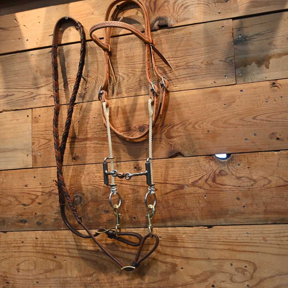 Barrel  Rig - CHS Lariat Draw Gag - Dogbone  Sliding Gag Bit -  RIG603 Tack - Rigs Cow Horse Supply   